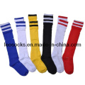 Custom Logo Cotton Football Striped Socks in Hot Sale